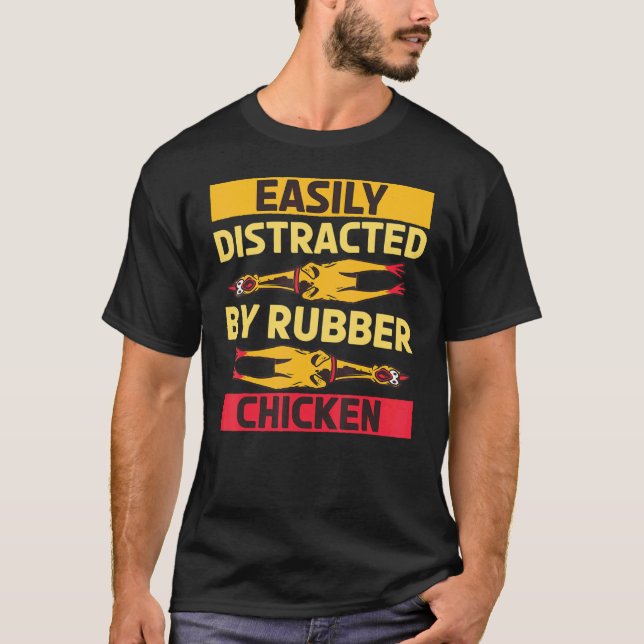 Lätt Distraherad Gummikyckling Fågel  1 T Shirt (Framsida)
