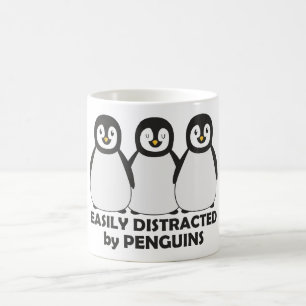 Lätt distraherat av pingvin kaffemugg