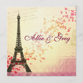 Lätt elegant fransk themed inbjudanmall inbjudningar