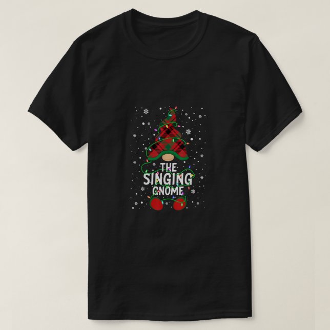 Lätt för Singing Gnome-familjen som matchar Julaft T Shirt (Design framsida)