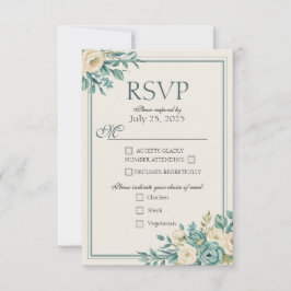 Lätt formell blomstersvarskort OSA kort