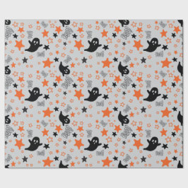 Lätt Grått Sömlöst omslag Pappert: Spöken, stjärno Presentpapper