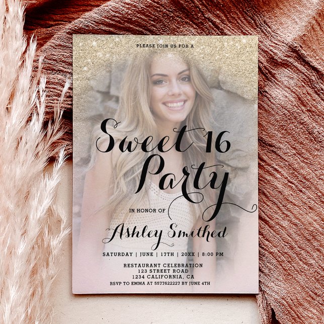 lätt guld glitter elegant fotobudget Sverige 16 (light gold glitter elegant photo budget Sweet 16)