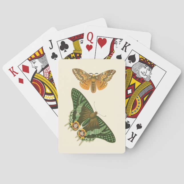 Lätt kantad fjärilmålning casinokort (Baksidan)