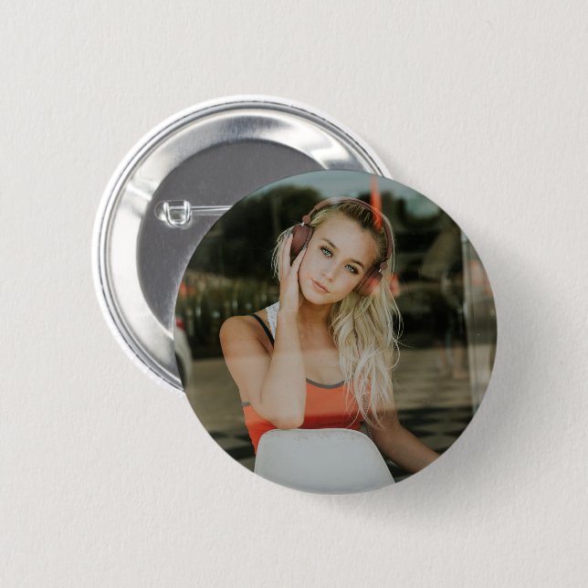 LÄTT! Knapp - Personlig - Lägg till bild (Framsida & baksida)