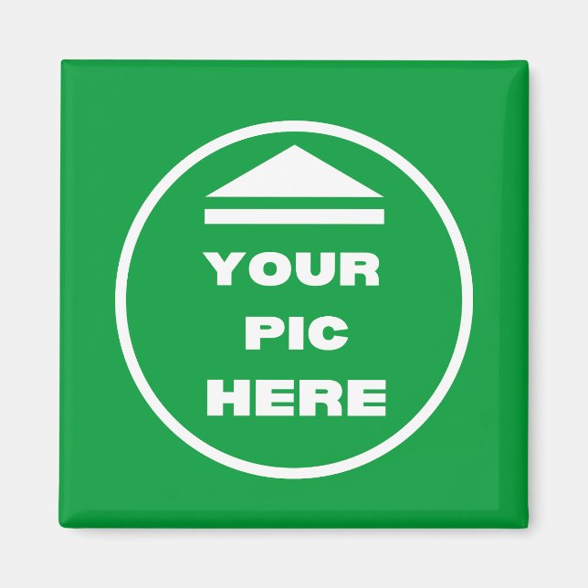 LÄTT! Kvadratisk magnet - 2 tum - Anpassningsbar (Framsidan)