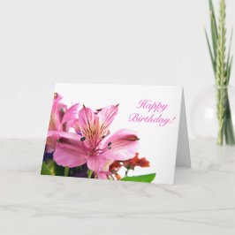 Lätt Lila Alstroemeria Birthday Greeting Card Kort