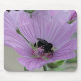 Lätt Lila blomma med bin Musmatta