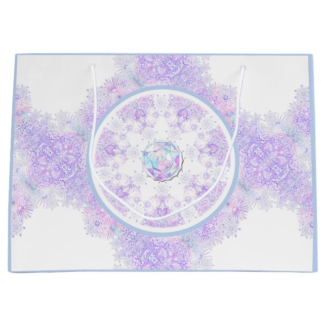 lätt lila snöflake och glittrande hjärta (Framsidan)