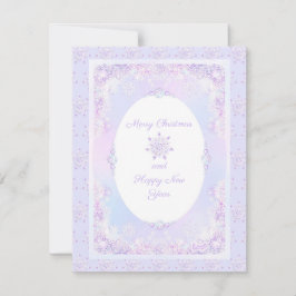 lätt lila snöflake och glittrande hjärta inbjudningar