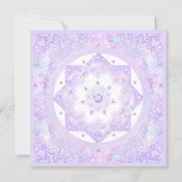 lätt lila snöflake och glittrande hjärta kort