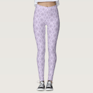 lätt lila snöflake och glittrande hjärta leggings