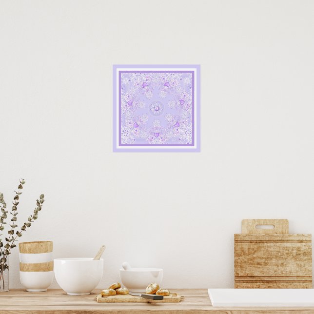 lätt lila snöflake och glittrande hjärta poster (Kök)