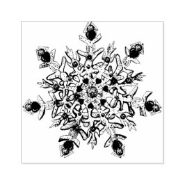 lätt lila snöflake och glittrande hjärta stämpel