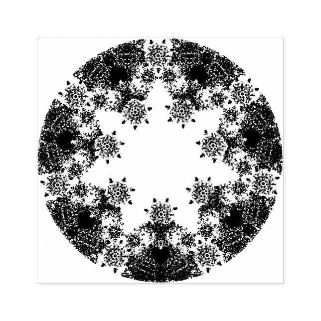 lätt lila snöflake och glittrande hjärta stämpel (Tryck)