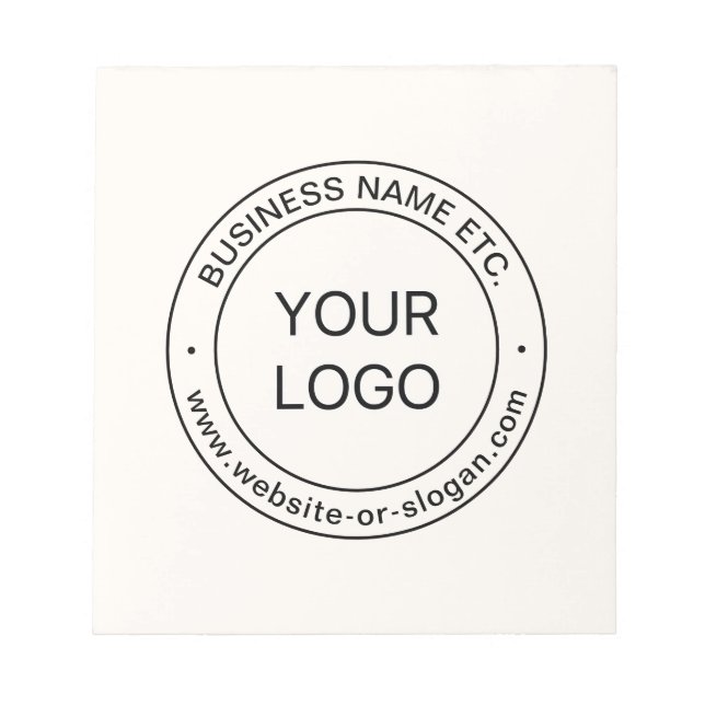 Lätt logotypbyte & redigerbar text | Offwhite Anteckningsblock (Framsida)