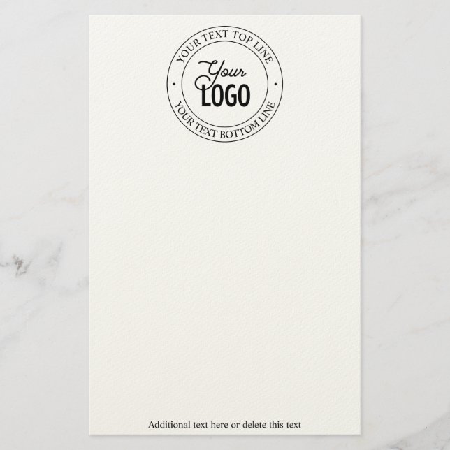 Lätt logoutbytning & anpassningsbar text brevpapper (Framsida)