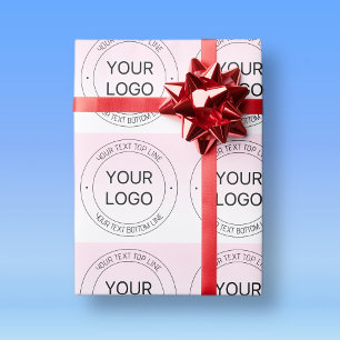 Lätt logoutbytning & redigerbar text Rosa Ombre Presentpapper