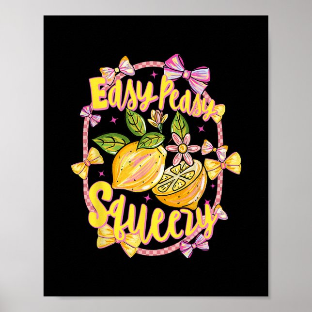 Lätt Peasy Citron Squeezy Coquette Bow Hej Sommar Poster (Framsidan)