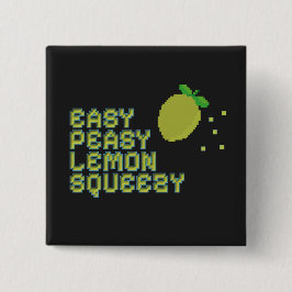 Lätt Peasy Citron Squeezy Pin - Svart Neon Pixel A Knapp
