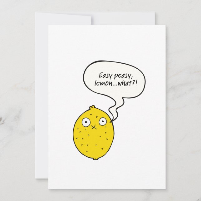 Lätt Peasy Citron Vad?! Grattiskort Kort (Framsida)