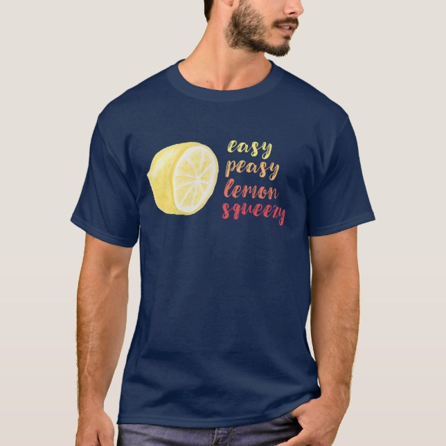Lätt Peasy citronSqueezy T-tröja T Shirt (Framsida)