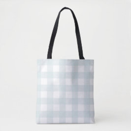 Lätt Pulver Light Blue Gingham Check Play Tygkasse