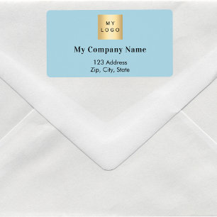 Lätt returadress för logotyp av företagsblått fraktsedel