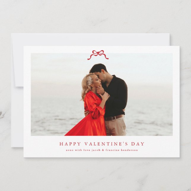 lätt rött hjärtbock, glad valentins dagfoto julkort (Framsida)