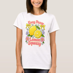 Lätt Sås Citron Squeeze – Citroner och blommor T Shirt