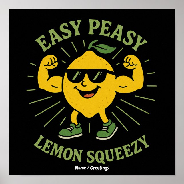 Lätt Sås Citron Squeeze Present – Rolig Hej Sommar Poster (Framsidan)