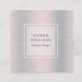 Lätt silver-grått-metallbakgrund fyrkantigt visitkort