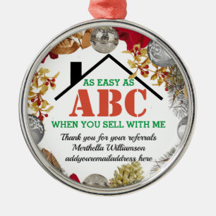 LÄTT SOM ABC Realtor Client-jul Julgransprydnad Metall