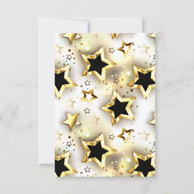 Lätt sömlös med guld-stjärnor spara datumet (Framsida)