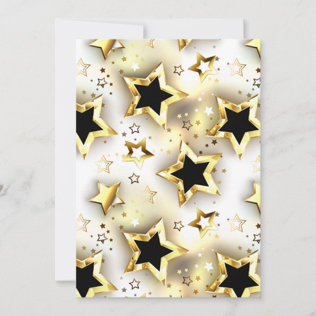 Lätt sömlös med guld-stjärnor spara datumet (Framsida)