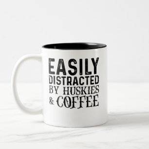 lätt spridd av huskies och kaffe Två-Tonad mugg