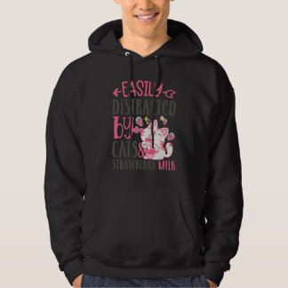 lätt spridd av katter och jordgubbar Mjölk 1 Hoodie