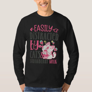 lätt spridd av katter och jordgubbar Mjölk 1 T Shirt