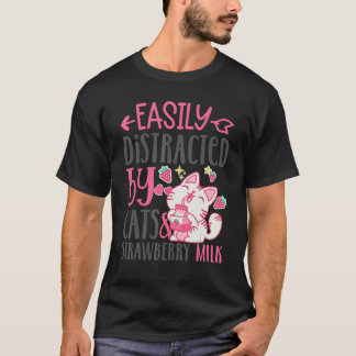 lätt spridd av katter och jordgubbar Mjölk 1 T Shirt