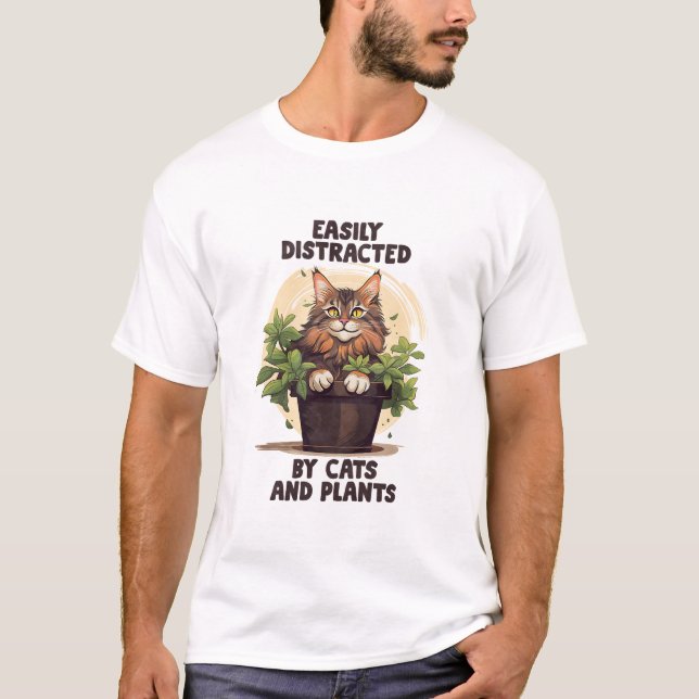 lätt spridd av katter och växter t shirt (Framsida)