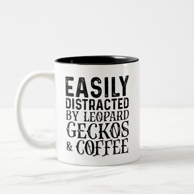 lätt spridd av leopard Geckos och kaffe Två-Tonad Mugg (Vänster)
