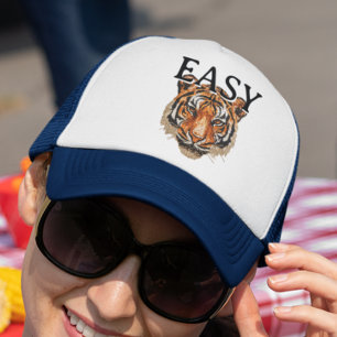 Lätt Tiger Porträtt Falskt Sekvensutseende Trendig Keps