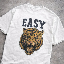 LÄTT Tiger Rolig Vintage Distressed Typografi T Shirt