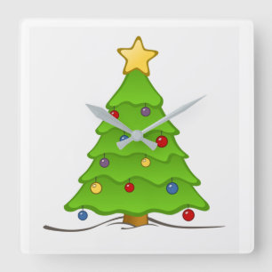 **LÄTT UPP HELGDAG** SQUARE WALL CLOCK FYRKANTIG KLOCKA