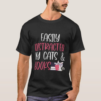 lätt utspridd av katter och Bokar, katt och Bok T Shirt