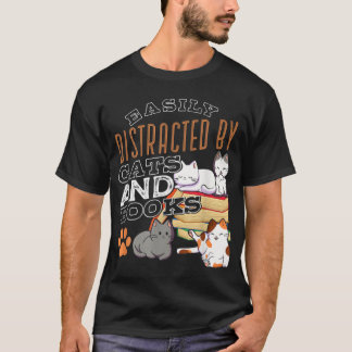 lätt utspridd av katter och Bokar svart katt för T Shirt