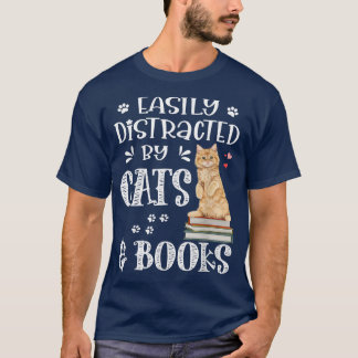 lätt utspridda katter och böckerKatt och Bok Älska T Shirt