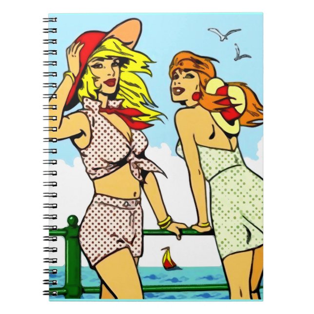 Lätta Breezy strandBabes Anteckningsbok Med Spiral (Framsidan)
