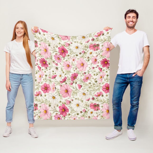 Lätta Kosmos Blommiga Stjälkar Fleecefilt (På plats)