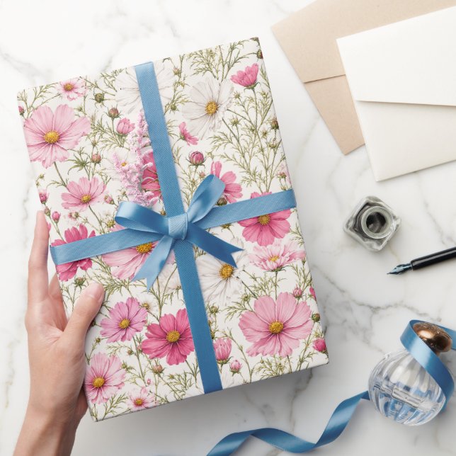 Lätta Kosmos Blommiga Stjälkar Presentpapper (Gifting)